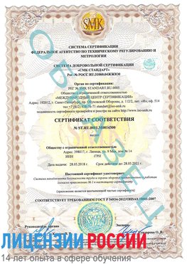Образец сертификата соответствия Сургут Сертификат OHSAS 18001